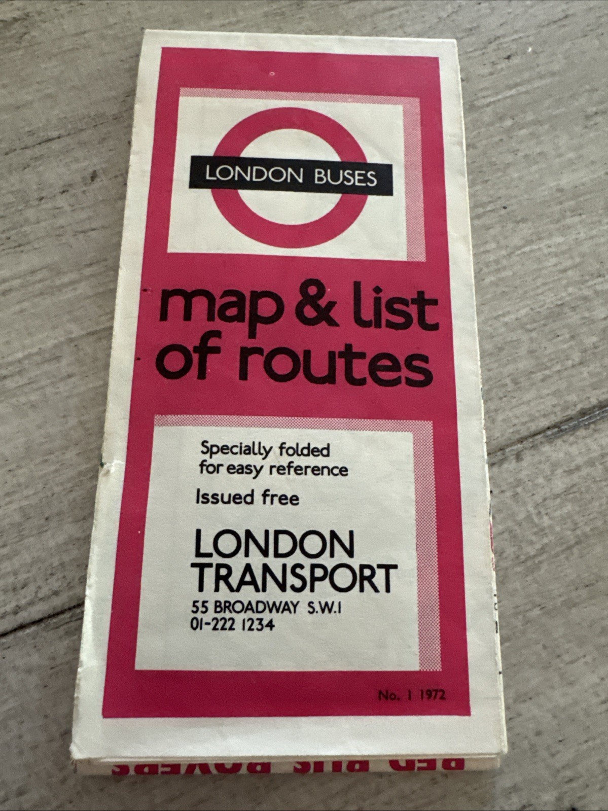 Vintage 1972 London Buses Map and List of Routes UK Bus Transport Underground