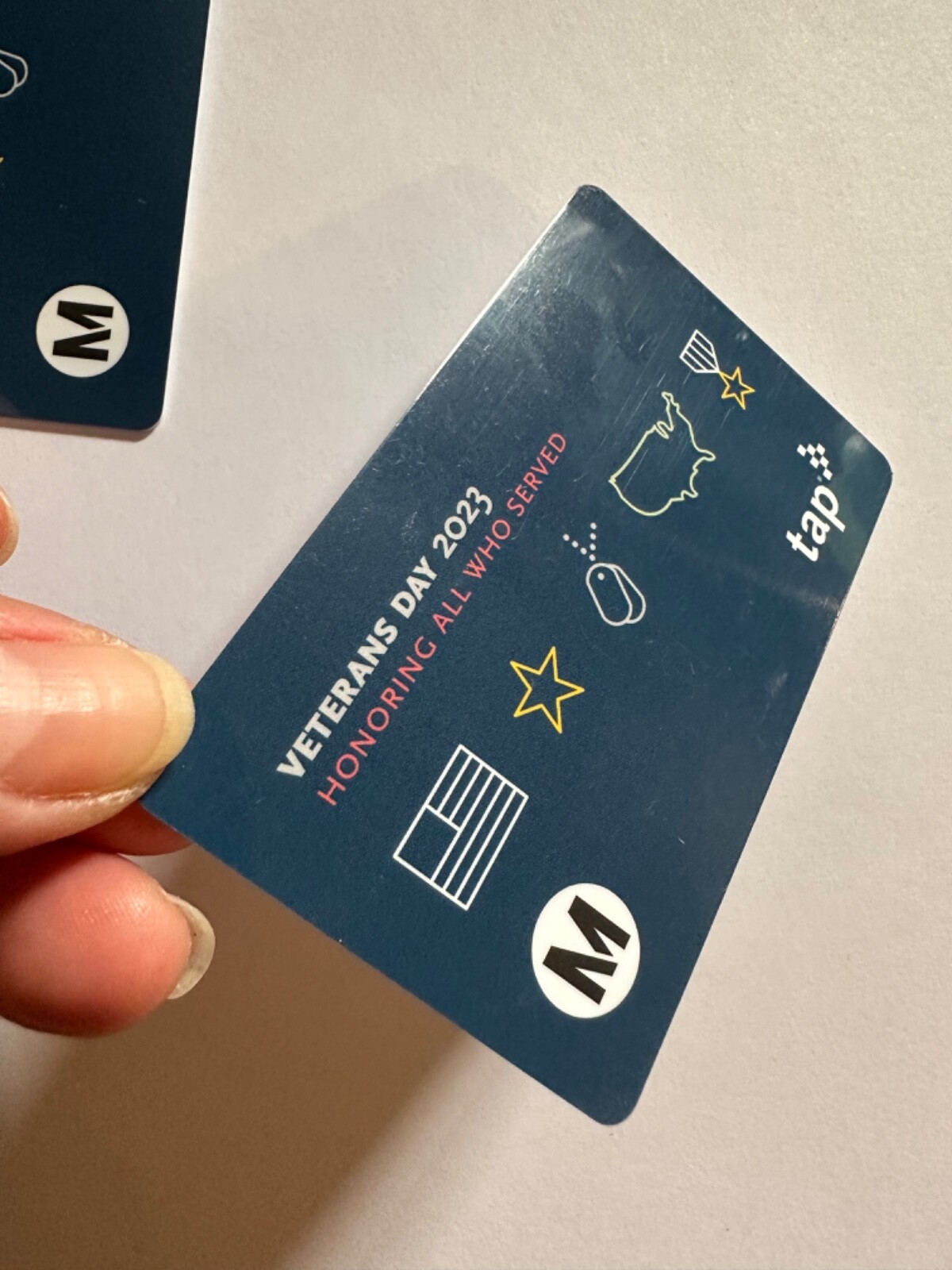 Metro TAP Veterans Day 2023 Bus Subway Transit Lmtd Card 2023