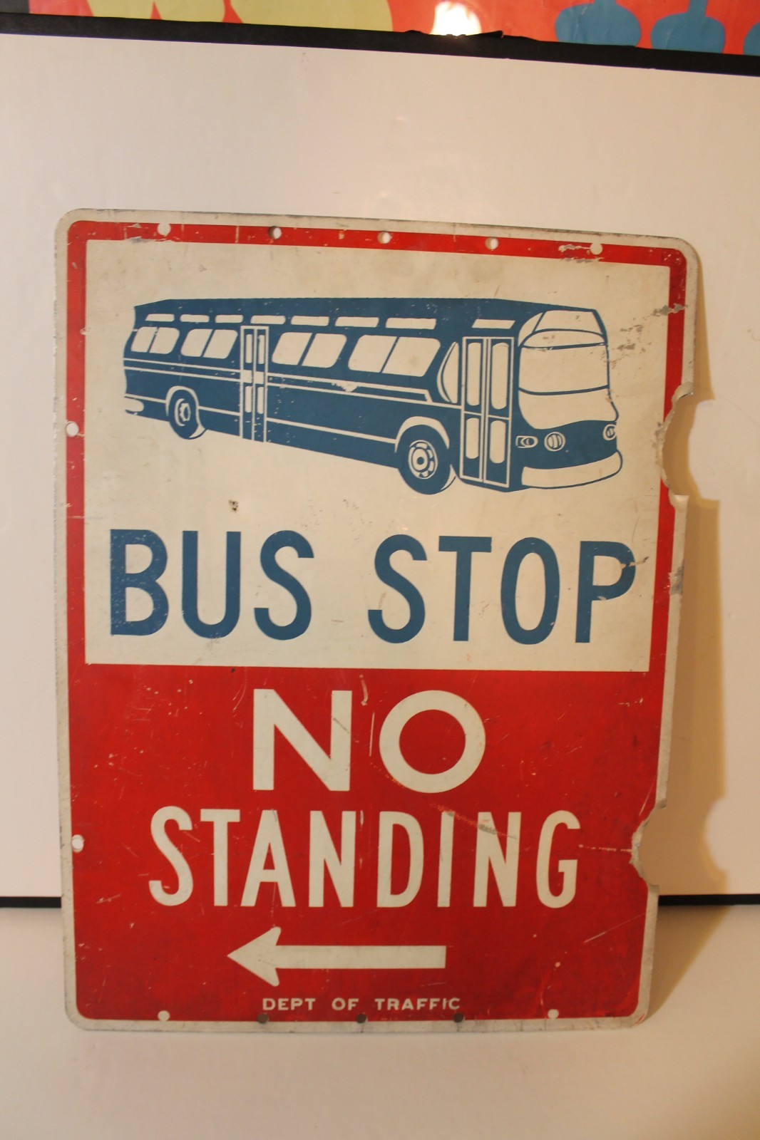 Vintage 1960s NYC Metal MTA BUS STOP Sign