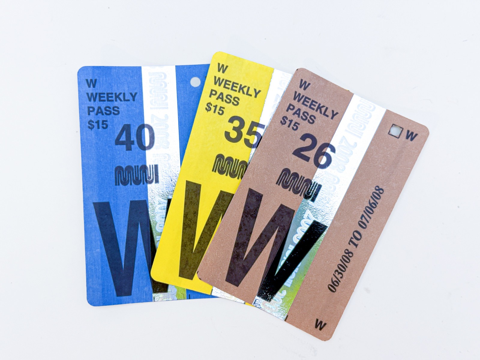 Vintage San Francisco Muni Weekly Fast Pass Fastpass Set of Three- Unused