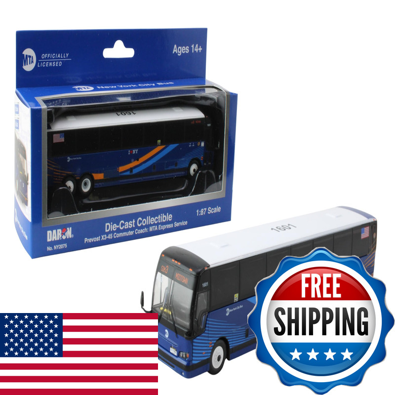 Daron Prevost X3-45 Commuter Coach Mta Express Service Bus Die-Cast Metal 1/87