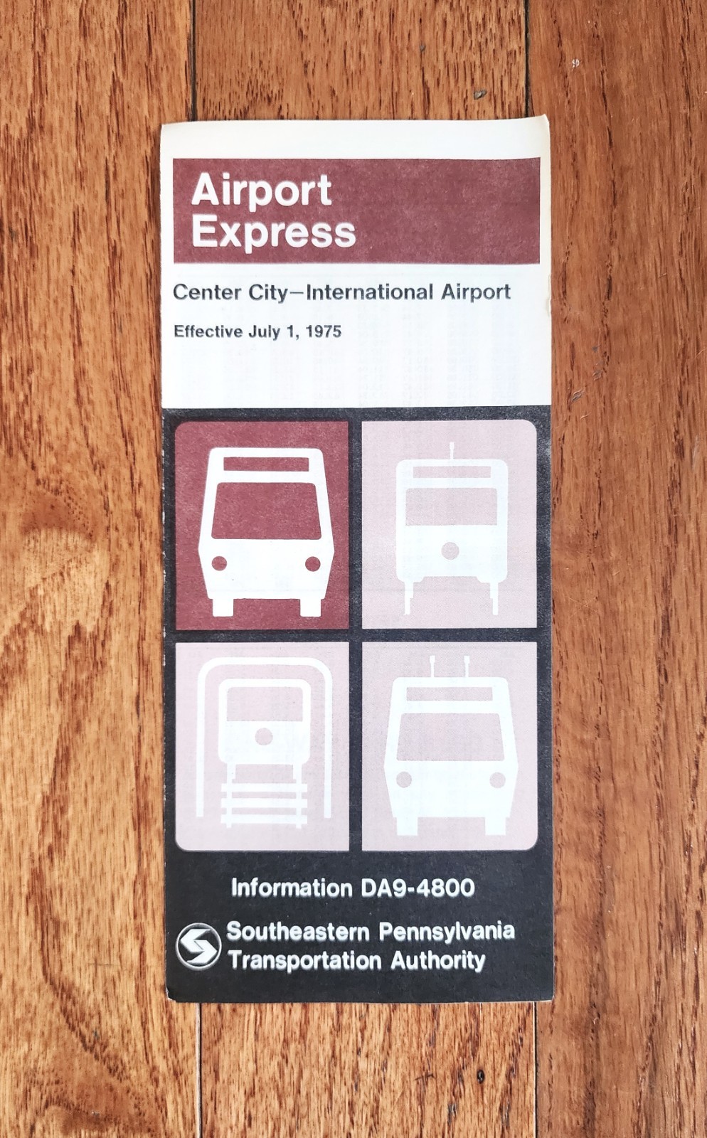 1975 SEPTA BUS TIME TABLE AIRPORT EXPRESS PHILADELPHIA PA