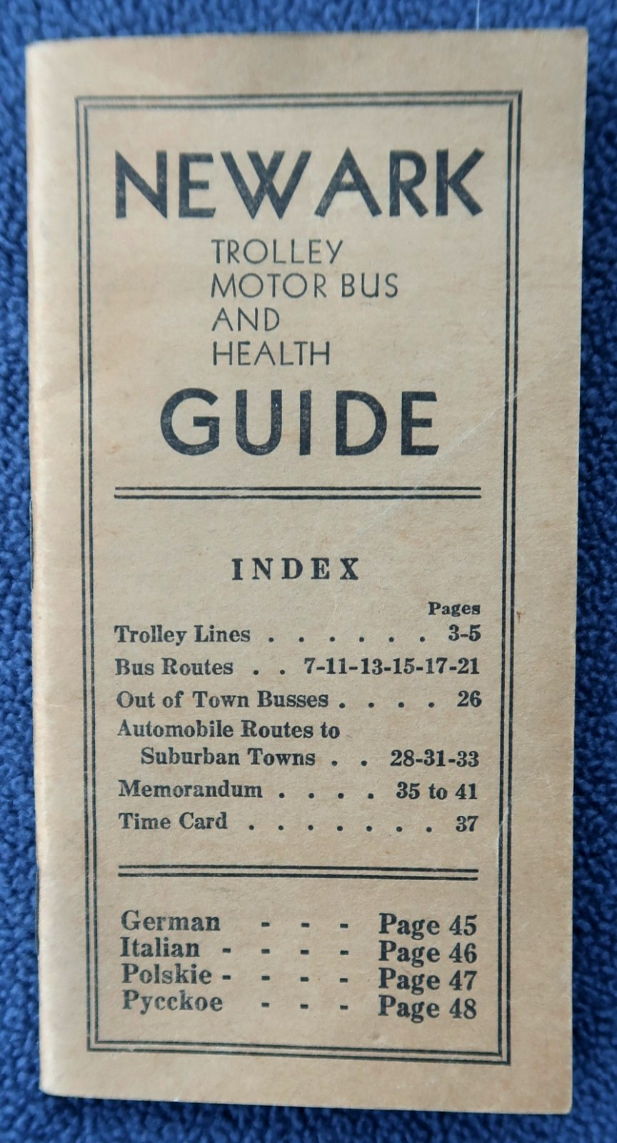 2 Vintage NEWARK NJ Trolley, Motor Bus and Health GUIDES 1932 & 1935