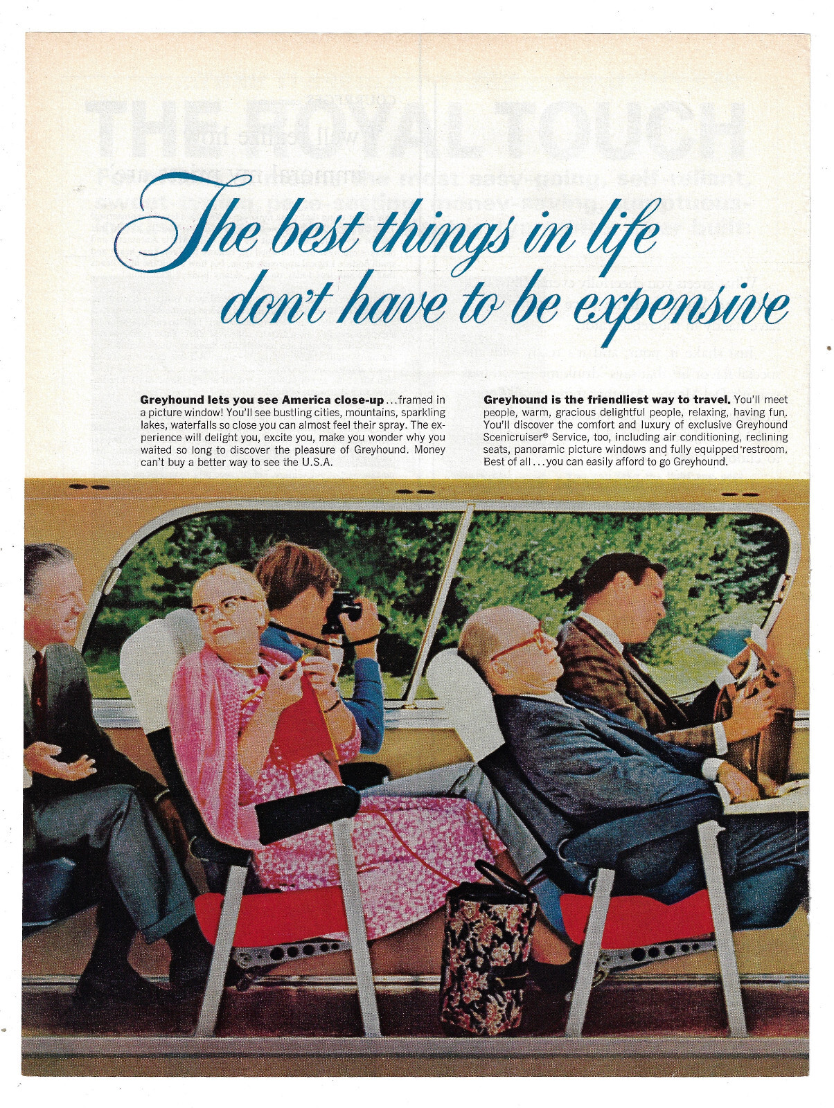 Greyhound Bus Print Ad Vintage Transportation Advertising Travel 1965 Two Pages
