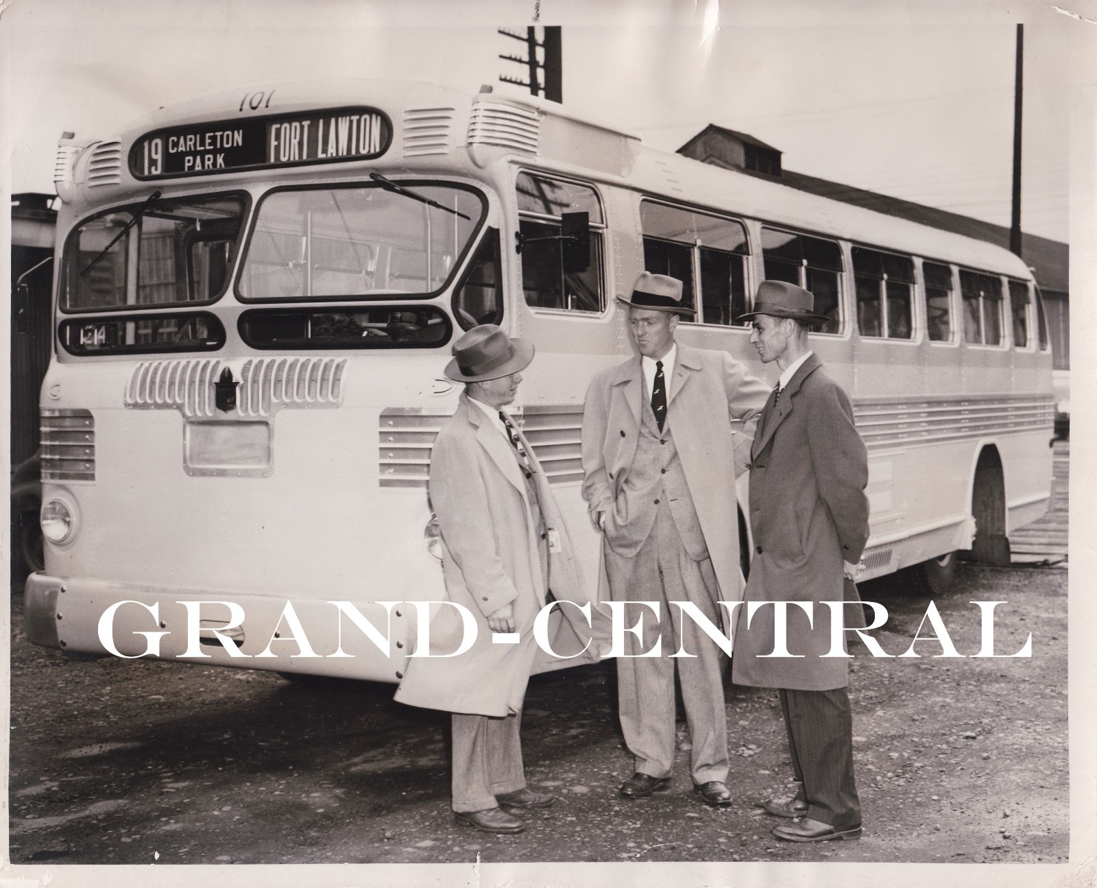 VINTAGE 1947 SEATTLE TRANSIT SYSTEM STS BUS PRESS PHOTO #101 SEATTLE WASHINGTON