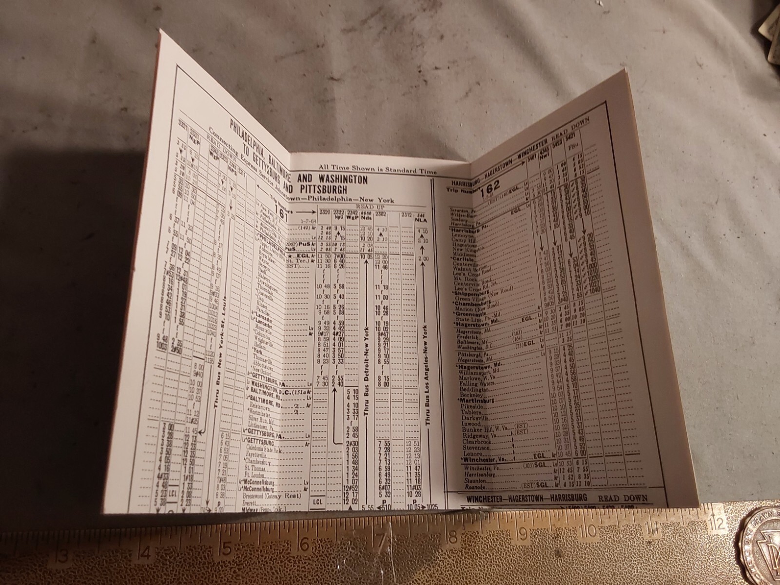 Eastern Greyhound Lines Public Timetable January 4 1964 Bus Coach