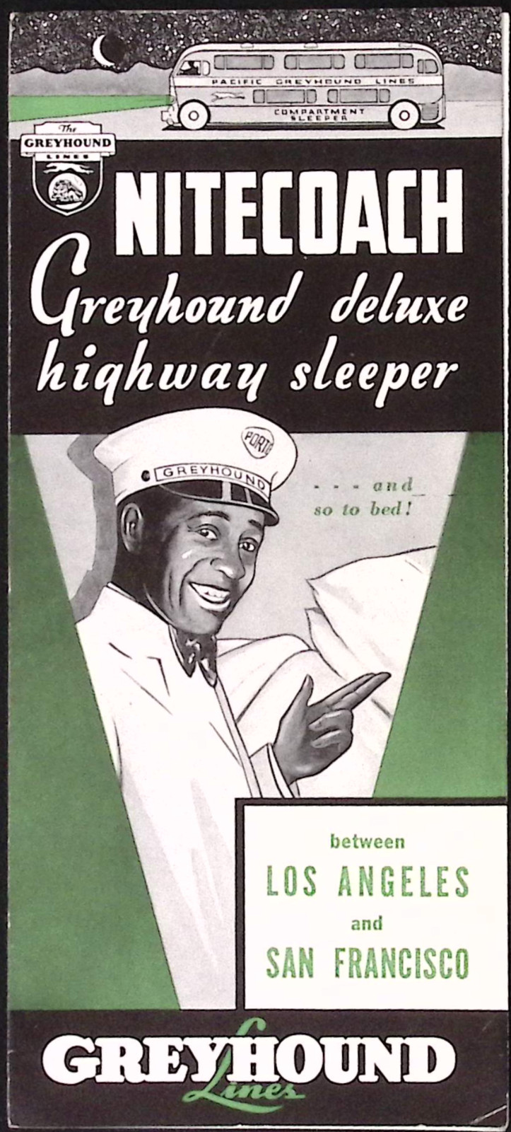 Greyhound Lines Nitecoach Deluxe Highway Sleeper Brochure c1940s