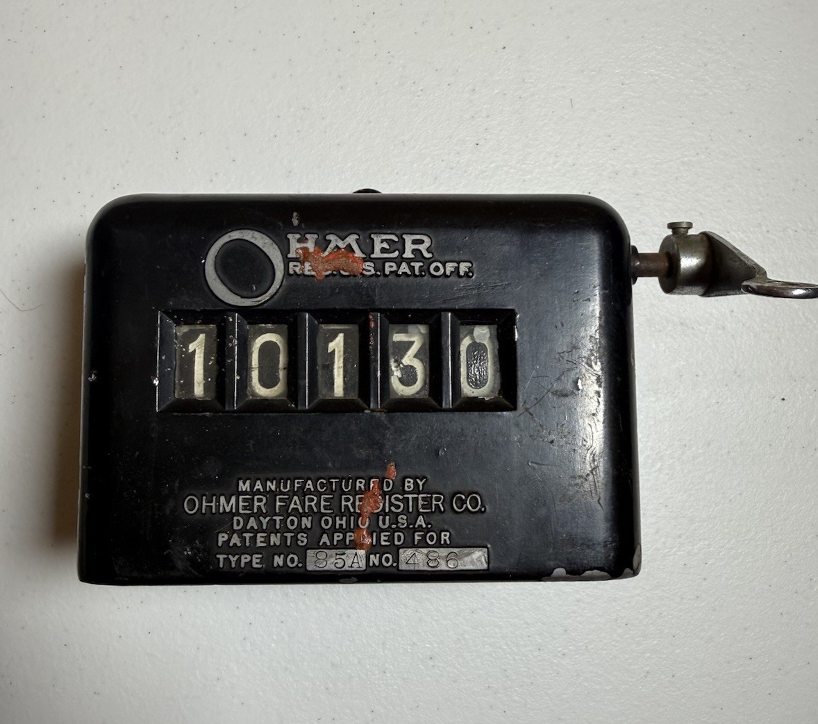 Vintage Ohmer Fare Register Type 85A Counter Dayton Ohio Trolley Bus