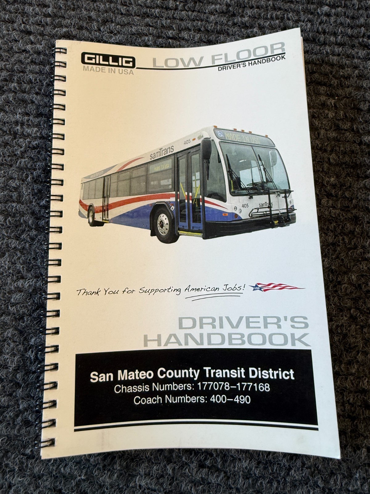 Gillig Low Floor Driver’s/Operator’s Handbook – SamTrans 400 Series – 2009/2010