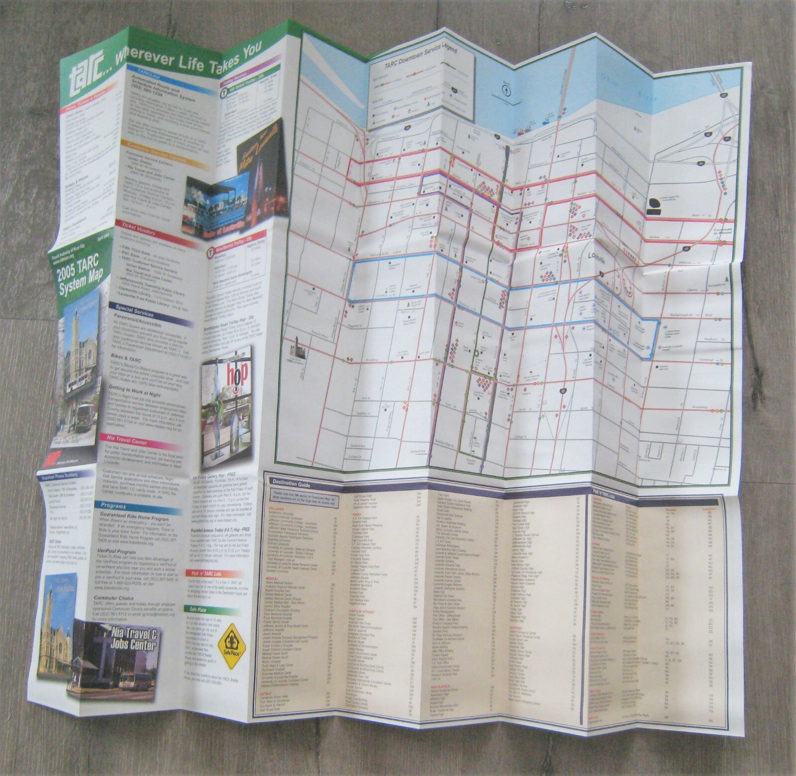 Lot of 2 (2004 and 2005) Tarc Transit Bus System Maps Louisville Kentucky KY