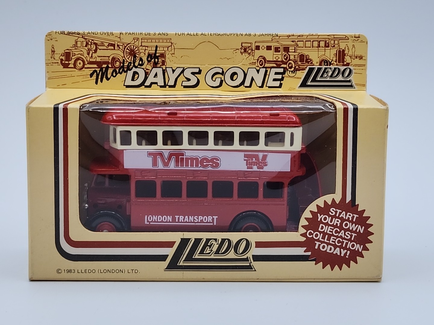 Lledo Diecast Days Gone By TV Times Bus with Box London Transport