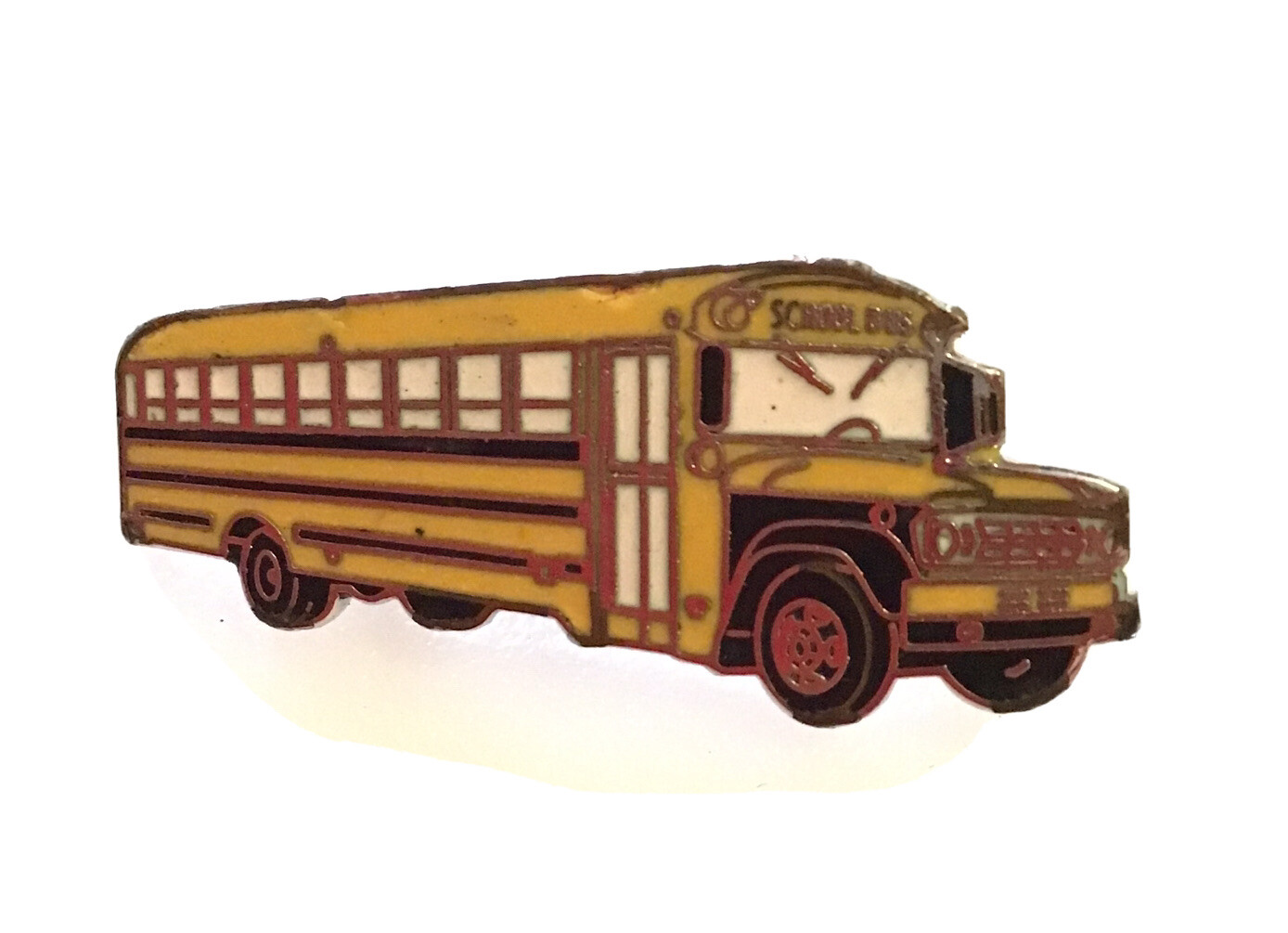 Nice Cloisonné Enamel Yellow School Bus Pin C3