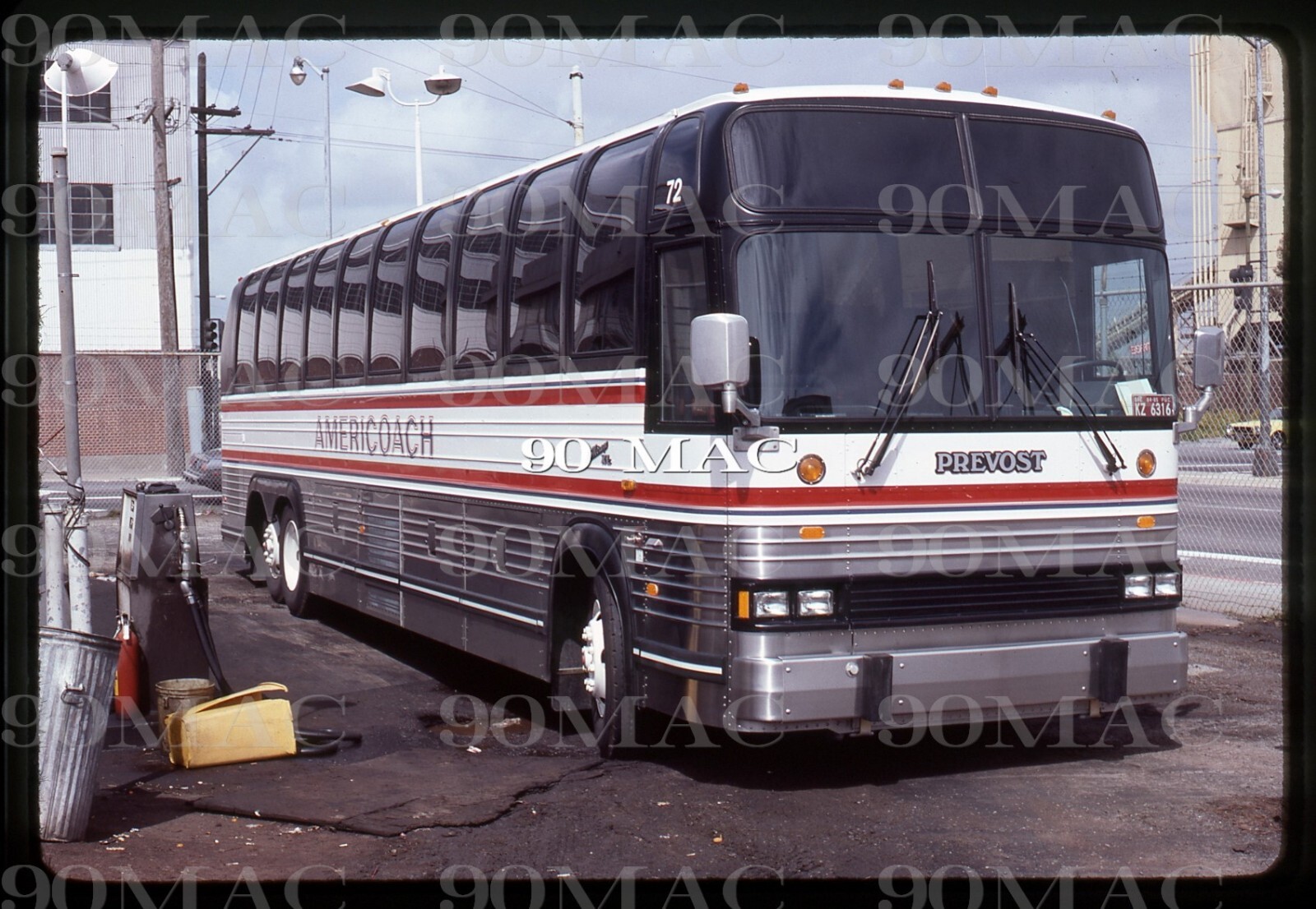 AMERICOACH. PREVOST BUS #72. San Francisco (CA). Original Slide 1985.