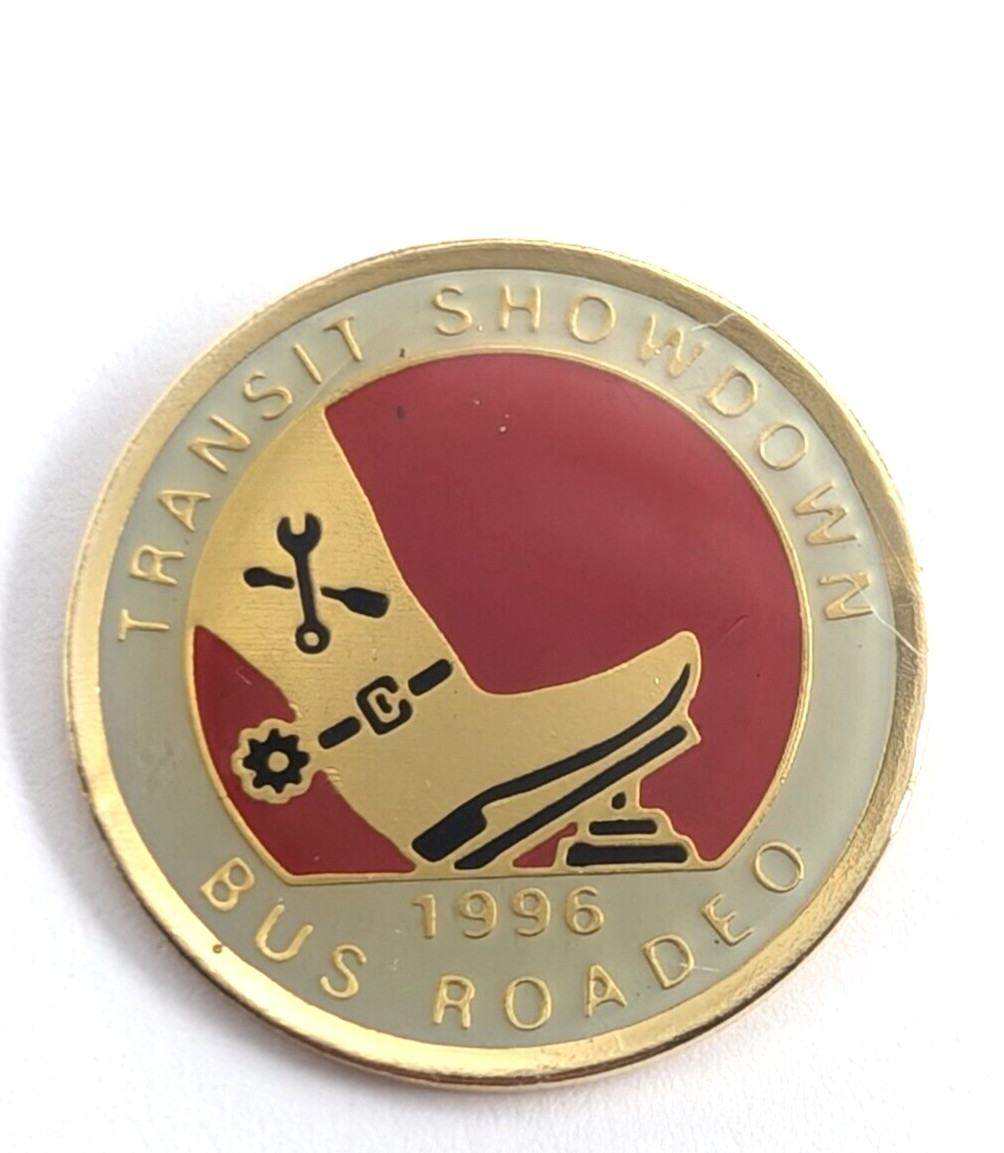 1996 Transit Showdown Bus Roadeo Cowboy Boot Pin VTG Transportation Collectible