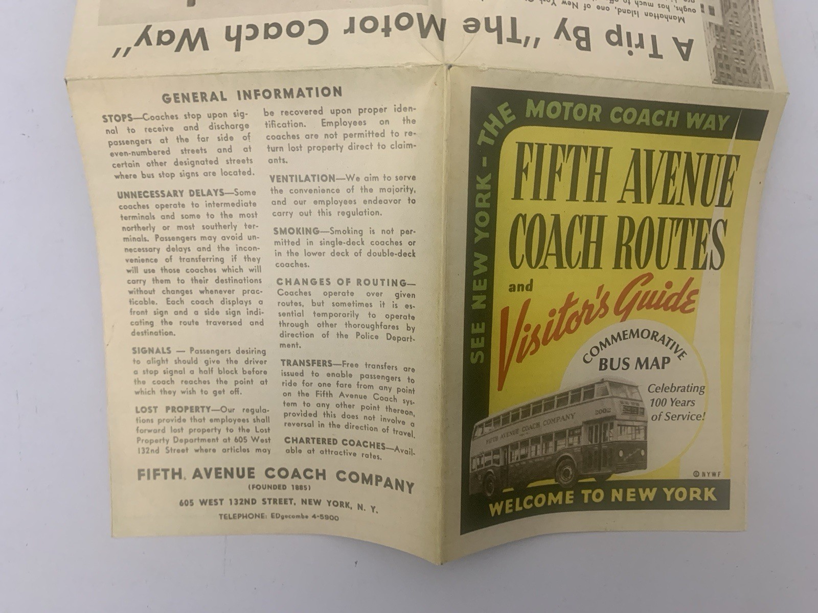 2 NOS FIFTH AVENUE COACH VISITORS GUIDE NEW YORK WORLDS FAIR NYC MANHATTAN MAP