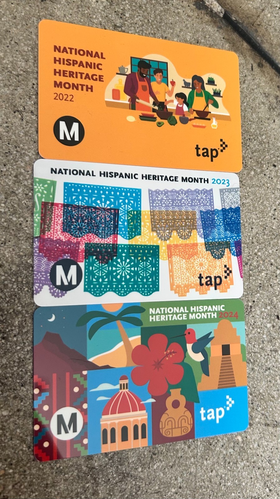LA Metro National Hispanic Heritage Month TAP Card Collection Set of 3