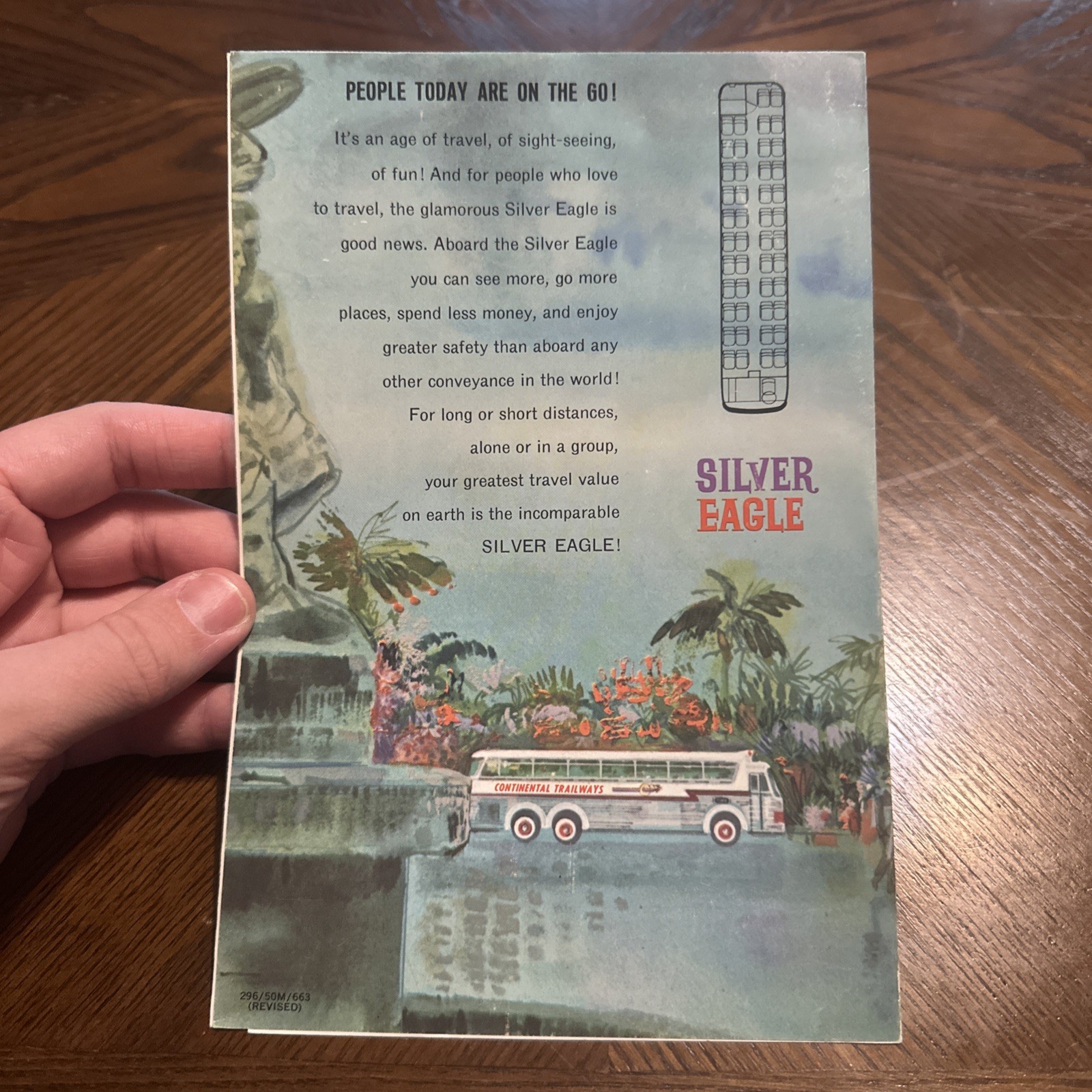 Vintage Continental Trailways Silver Eagle Coach Bus Advertising Brochure