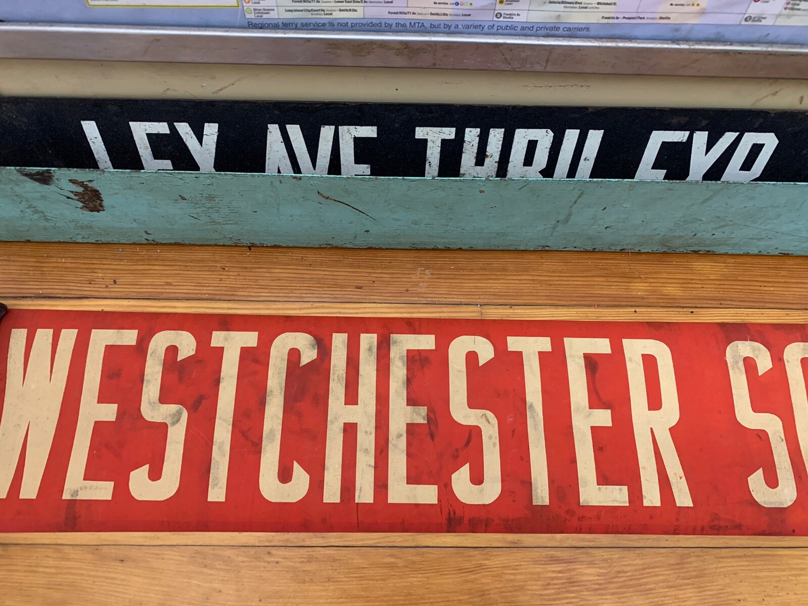 NYC BUS ROLL SIGN RED BRONX WEST FARMS WESTCHESTER SQUARE TREMONT WILLIAMSBRIDGE