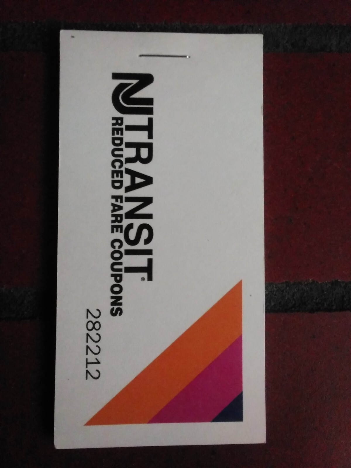 BRAND NEW – UNUSED New Jersey Transit Unused Reduced-Fare Ticket Book