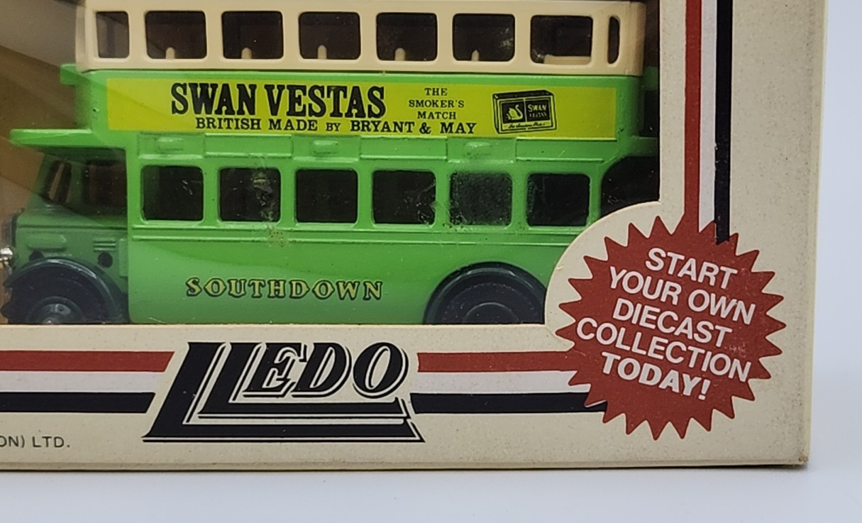 Lledo Days Gone Diecast Swan Vestas Southdown Bus in Worn Torn Box