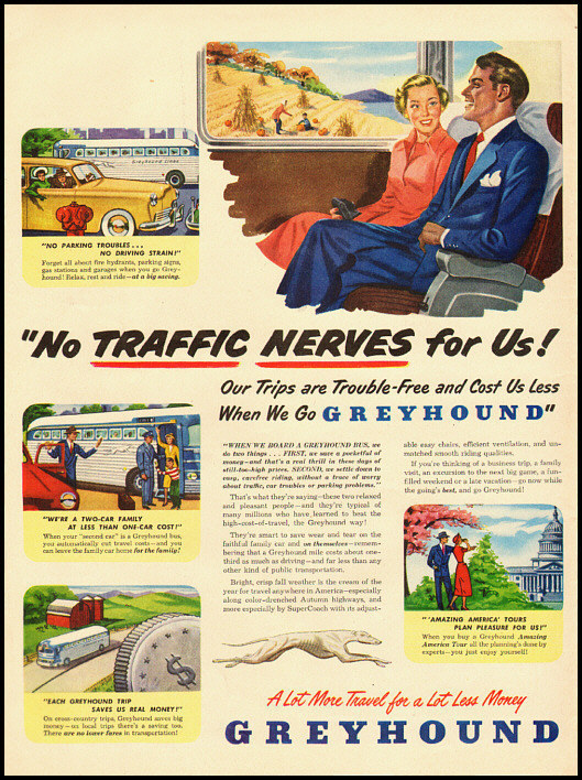 1949 vintage ad for Greyhound Bus Lines -020512