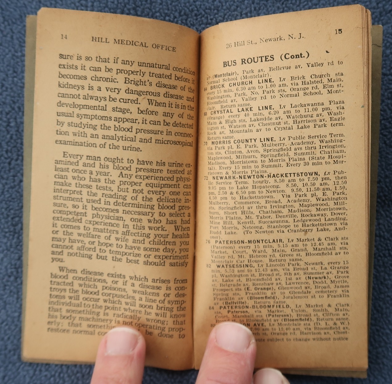 2 Vintage NEWARK NJ Trolley, Motor Bus and Health GUIDES 1932 & 1935