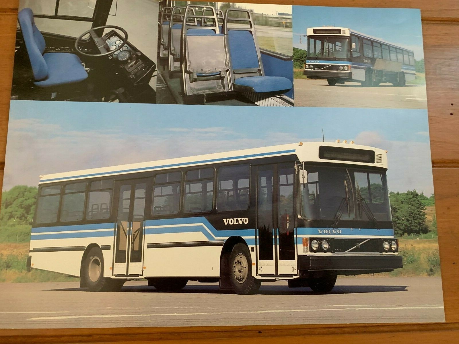 8X10 NYC NY CITY BUS VOLVO B10M COLOR PHOTOGRAPH TECHNICAL DATA COLLECTIBLE