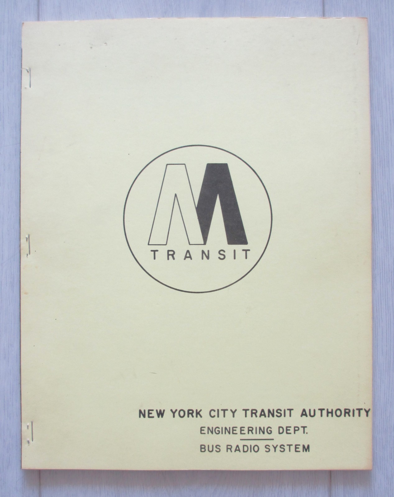 Vintage 1969 New York City M Transit Booklet Bus Radio System Engineering Dept.