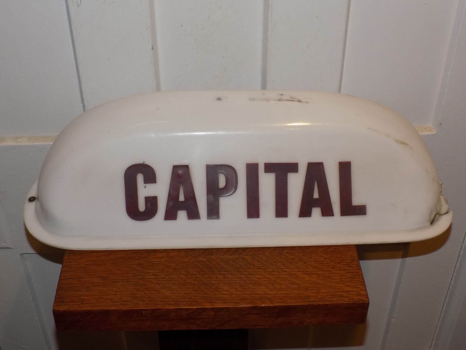 Vintage Capitol Taxi Cab Plastic Embossed Roof Dome