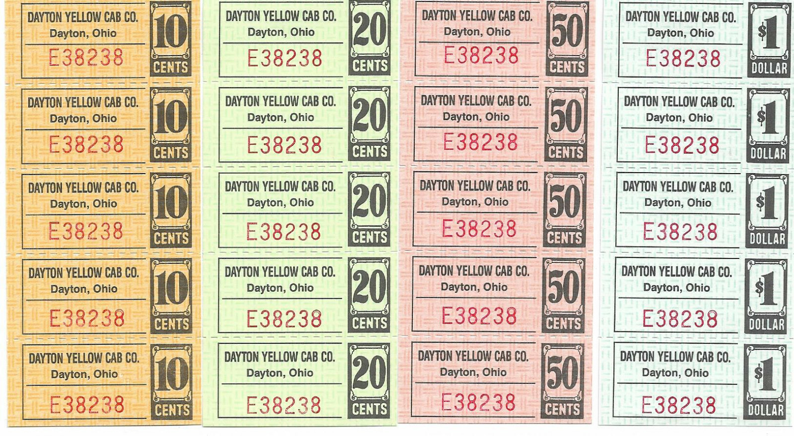 Yellow Cab Coupon Books Vintage Script Taxicab Driver Decoupage Crafts Lot of 5