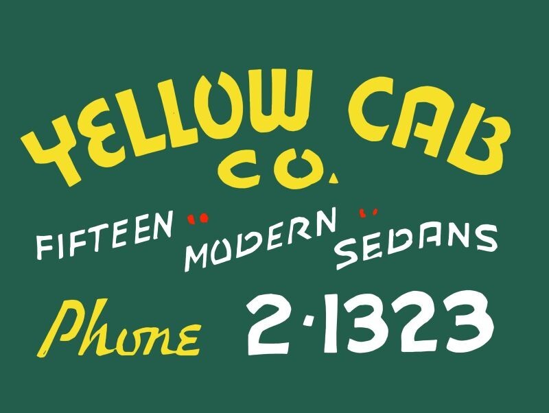 Vintage Look Yellow Cab Company Phone 2-1323 NEW METAL SIGN: 12×16″ Ships Free