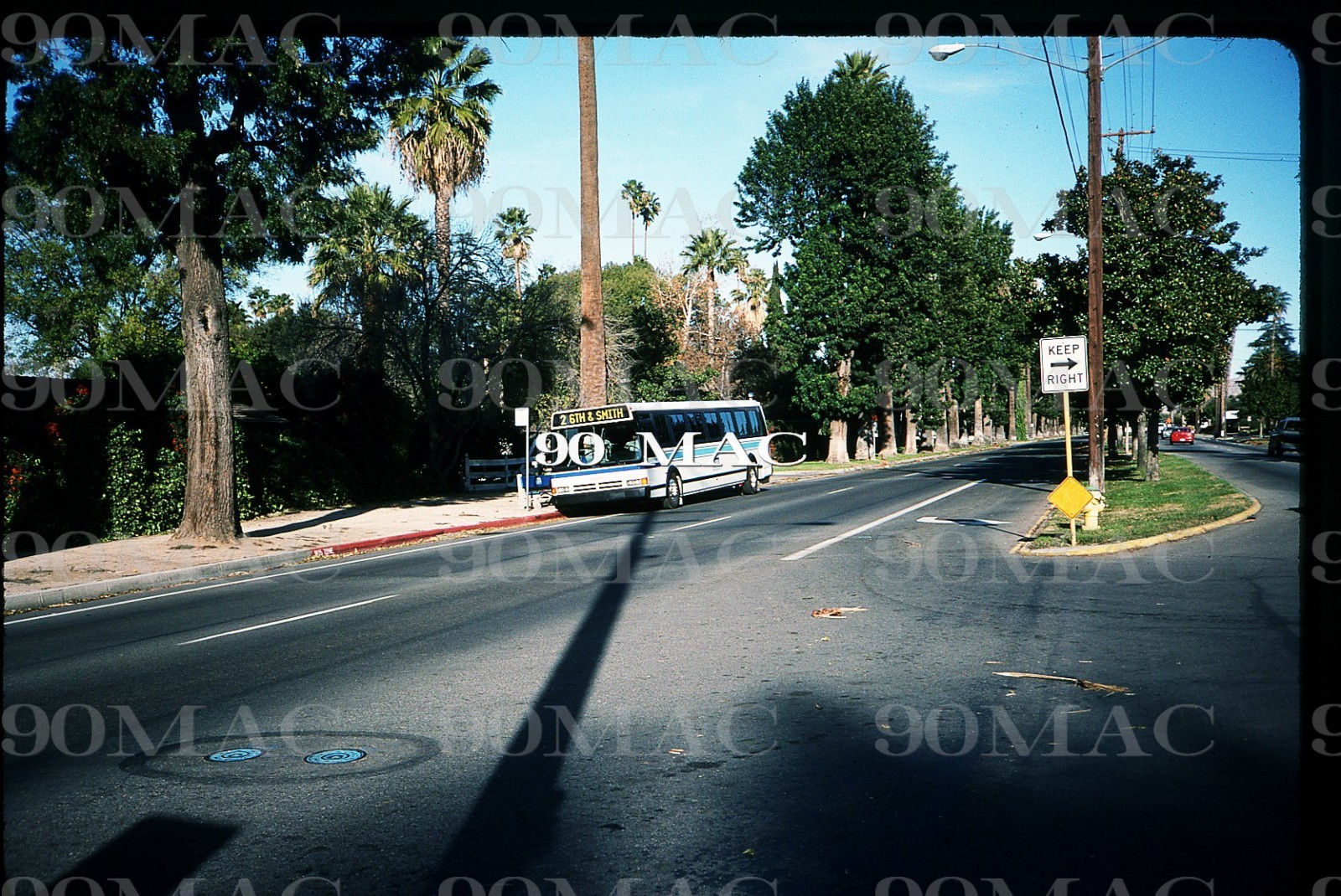 RIVERSIDE TRANSIT. FLXIBLE BUS #9306. Riverside (CA). 2 Original Slides 1994.