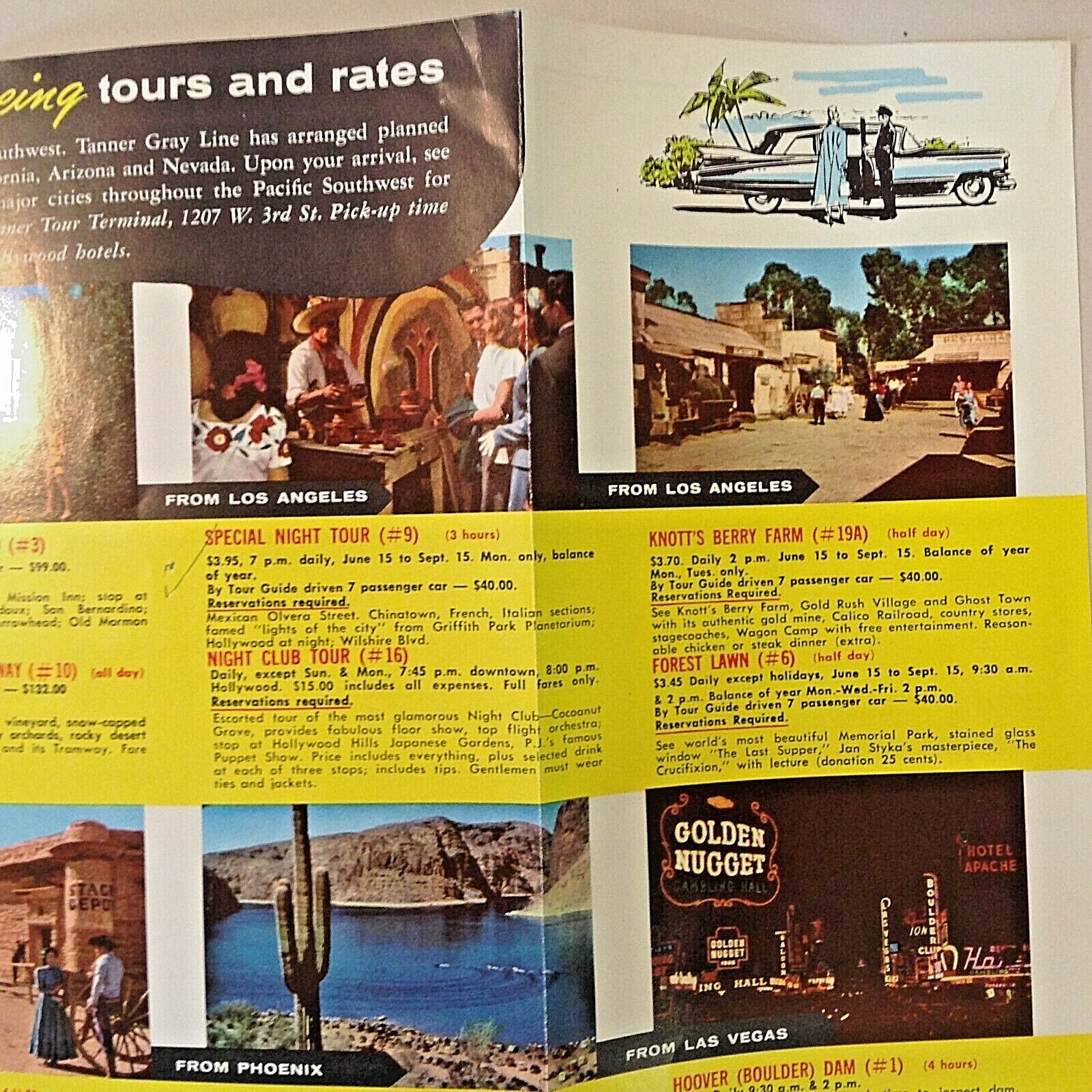 Vtg 1964 Tanner Gray Line South California Arizona Nevada Sightseeing Brochure