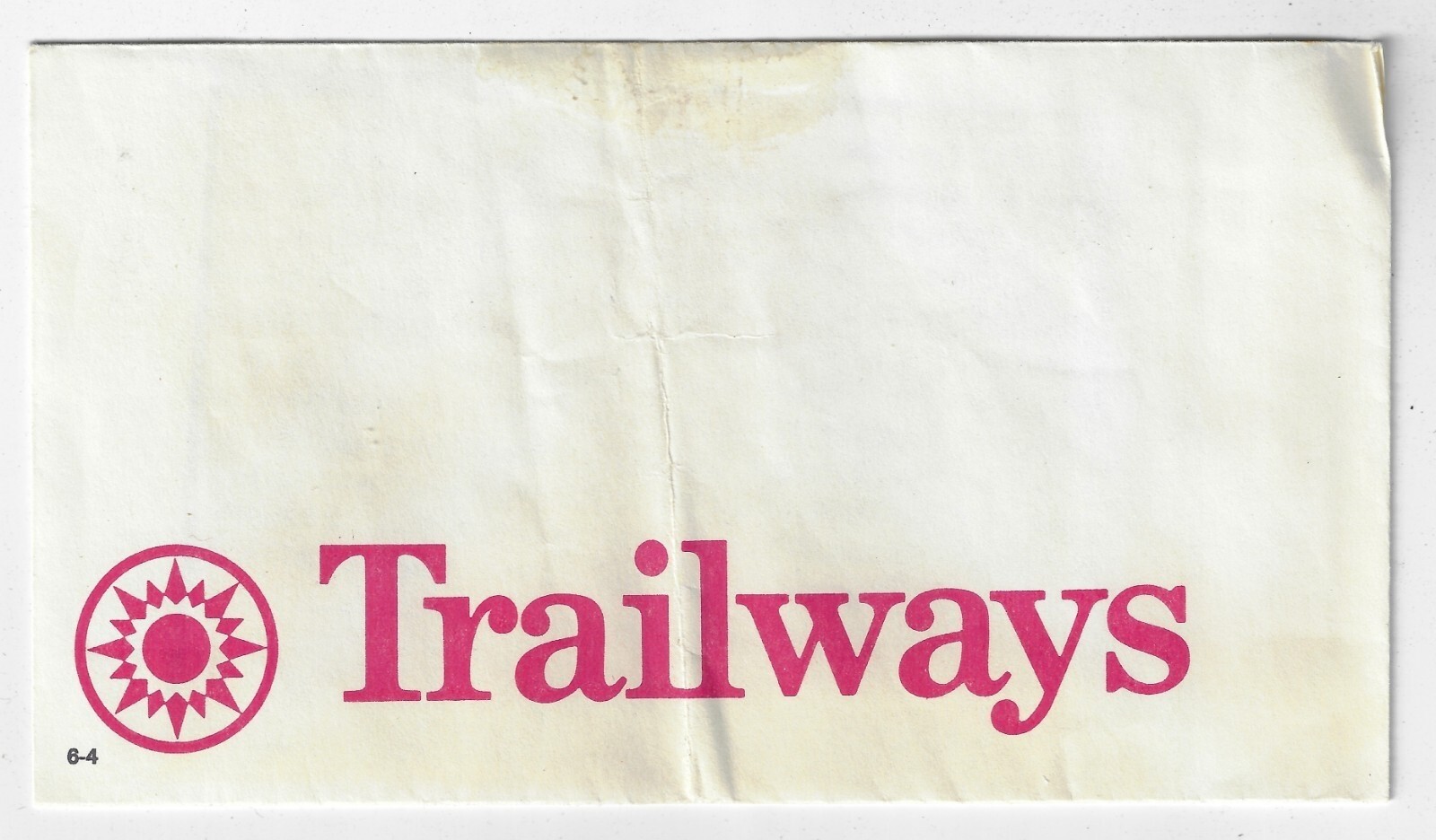 1980s Trailways Dallas Texas Envelope and Ticket Stub One Way