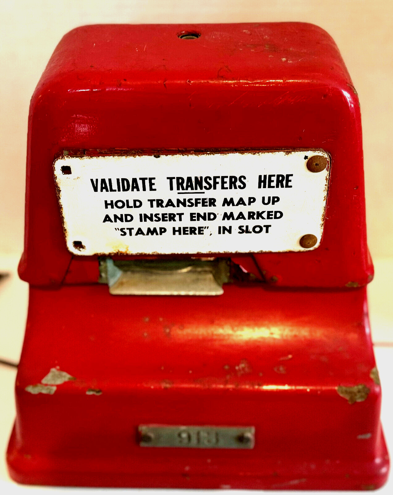Rare Antique CTA Validating Transfer Stamp Machine Chicago Rapid Transit System