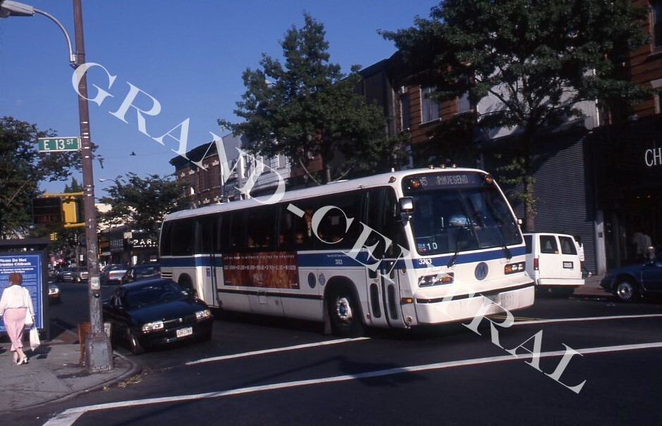 ORIGINAL 1995 NYCTA NEW YORK CITY BUS SLIDE GMC RTS4 #3743 KINGS HWY BROOKLYN NY