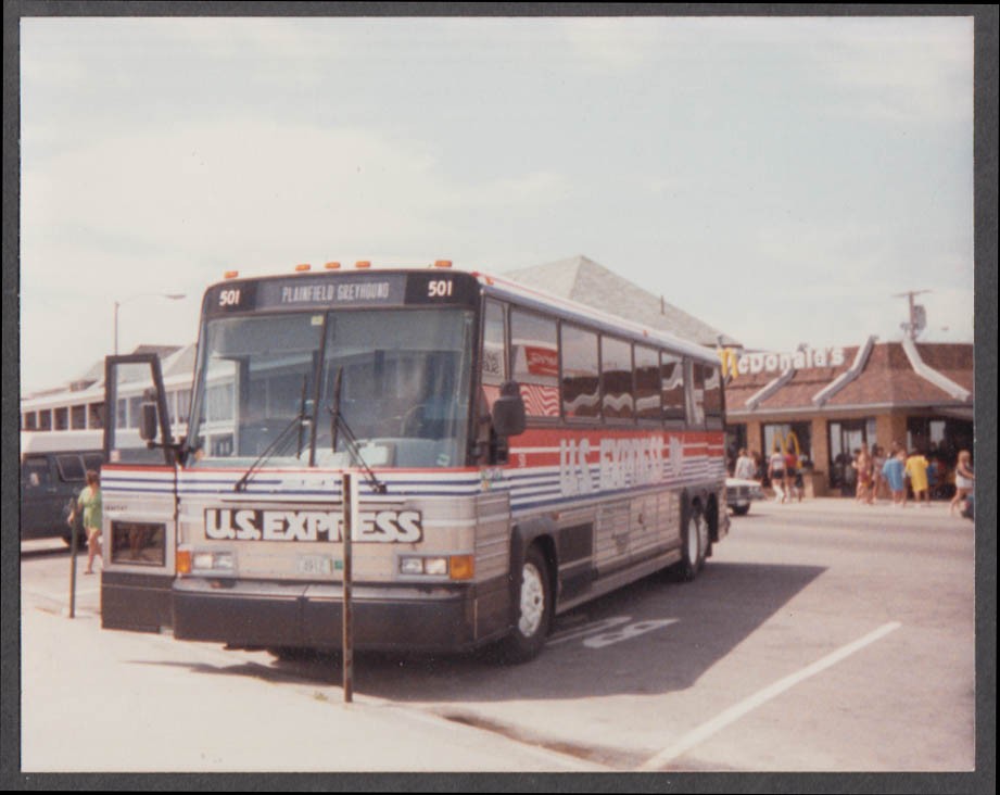 Greyhouynd US Express MCI Coach #501 bus snapshot Plainfield 1986