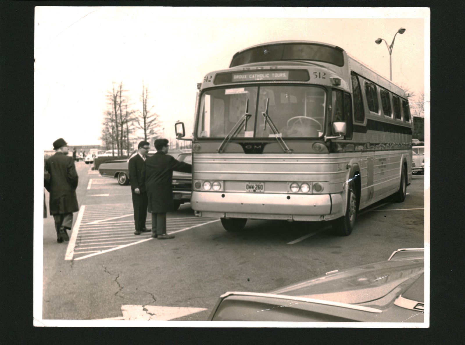 GMC 4903 Buffalo Bus Broux Catholic Tours of New York City 1960s Real Photo B&W