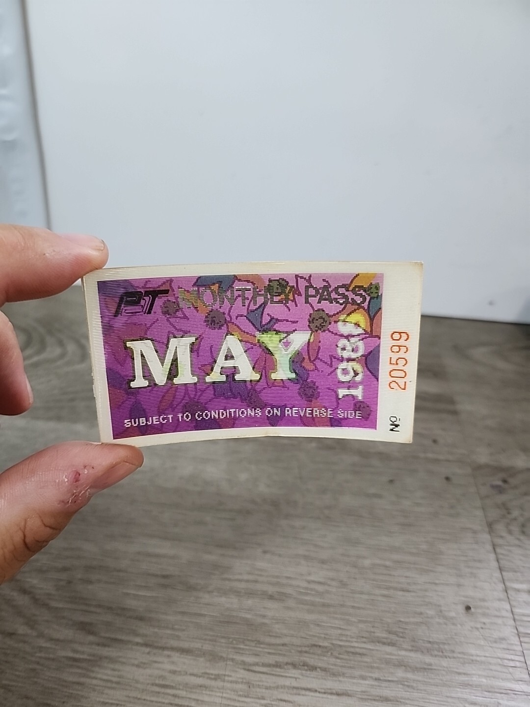 Vintage Hologram PAT Transit Bus Pass Pittsburgh 1988 May Flowers