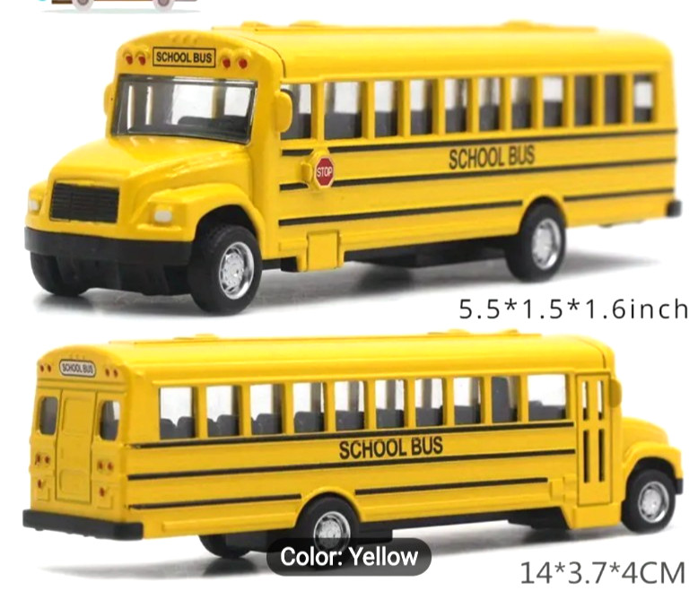 Alloy American School Bus Model, 14cm Big Bus In Yellow Color