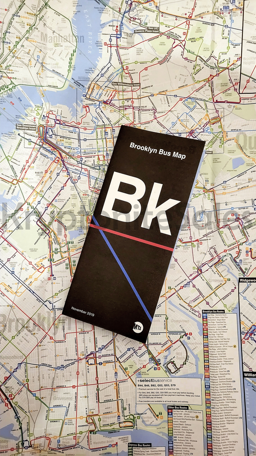 Full Size MTA Transit Brooklyn New York Bus Route Travel Map Latest Version 🚍