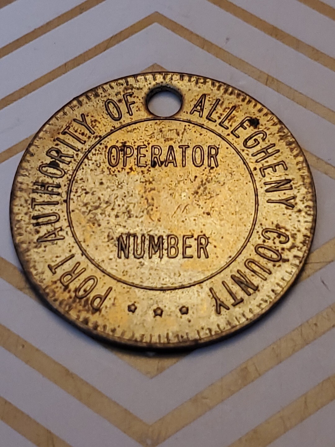 Port Authority Of Allegheny County Operator Number Tag VTG RARE Pittsburgh PA C