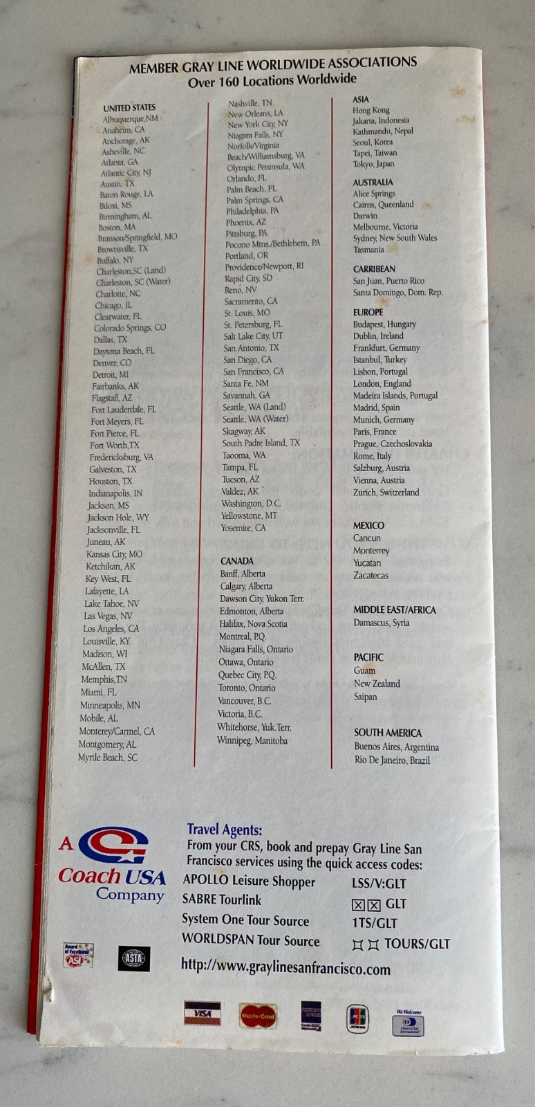 Vintage 1998 ~ San Francisco Sightseeing GrayLine Tours attractions 15 pages