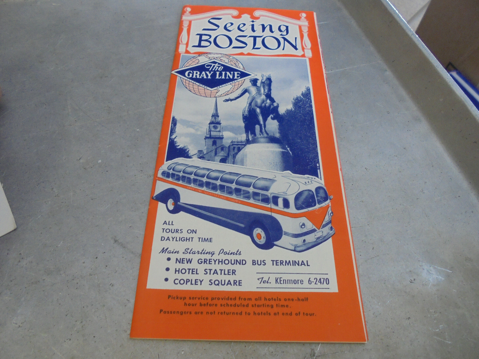 Vintage 1950’s The Gray Line brochure Seeing Boston