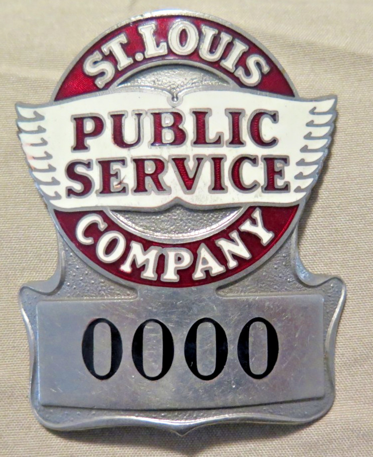 Enamel VINTAGE BUS DRIVER HAT BADGE ST. LOUIS WHITEHEAD HOAG CO. Sample 2.5 inch