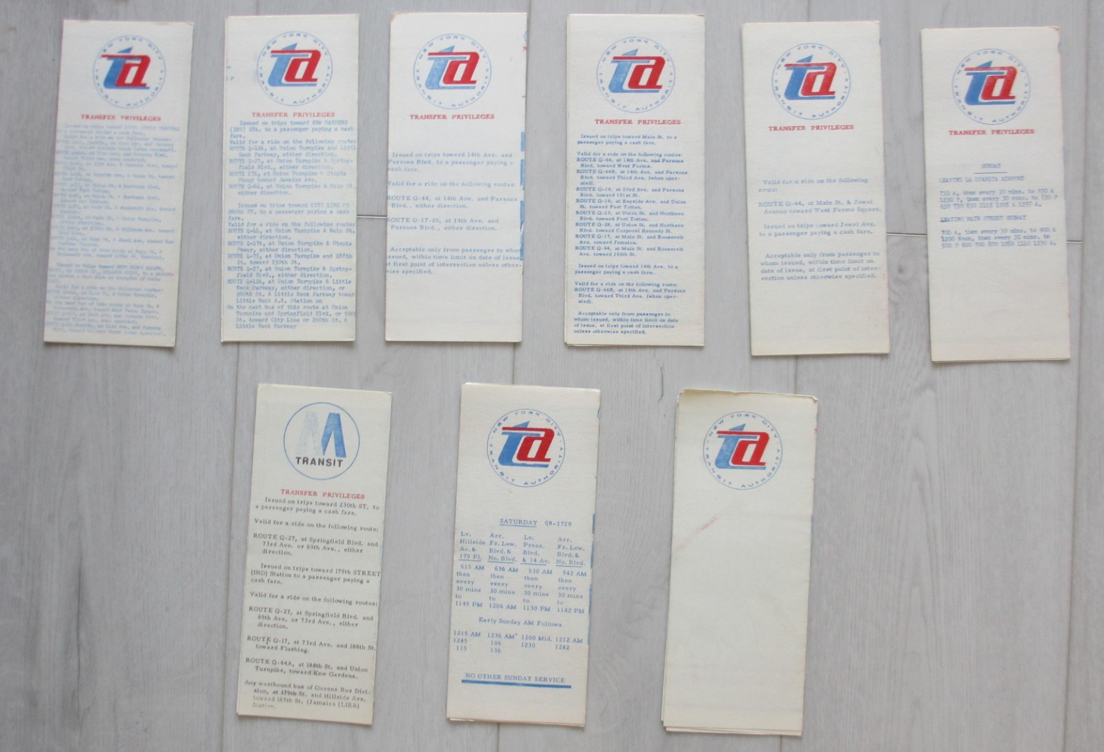 Lot of 25 Vintage 1960s New York City TA M Bus Schedules Timetables Guides NYC