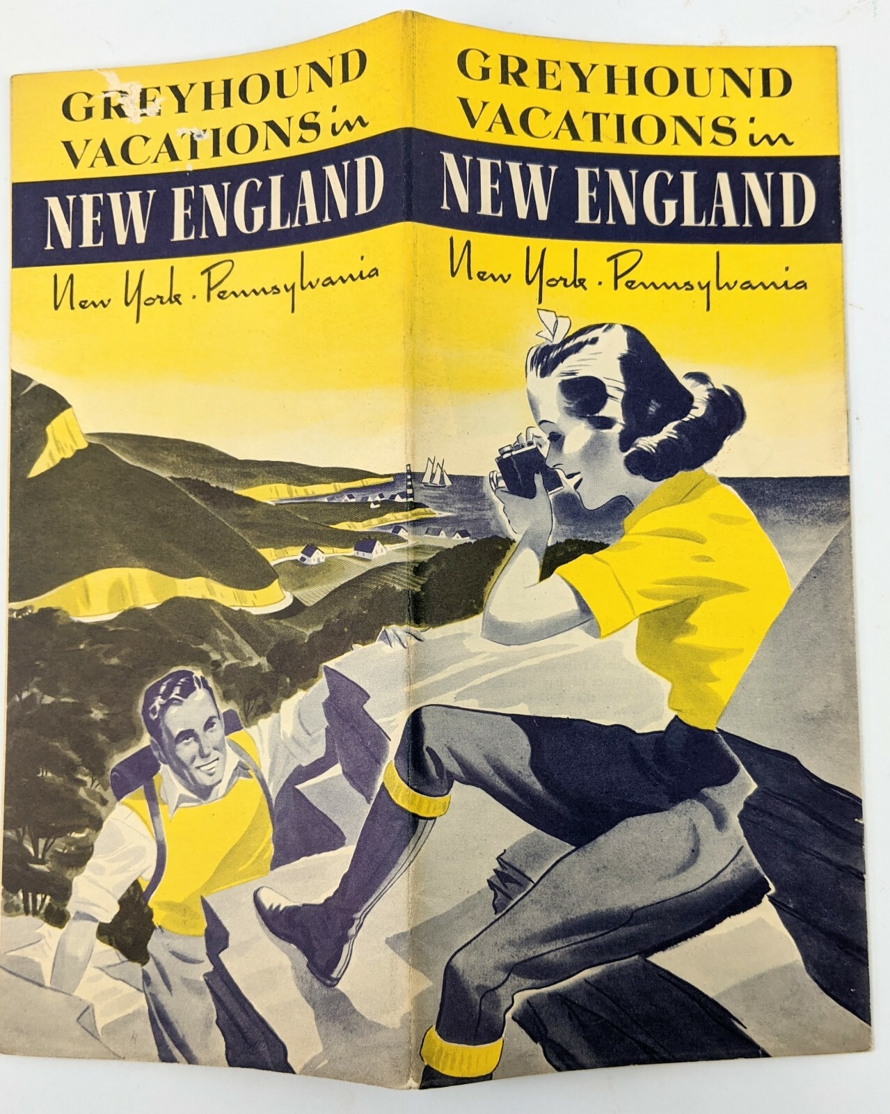 Greyhound Vacations New England New York Pennsylvania 1939 Travel Brochure
