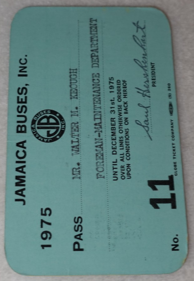 Jamaica Buses New York City Bus Company 1975 Vintage Original Pass