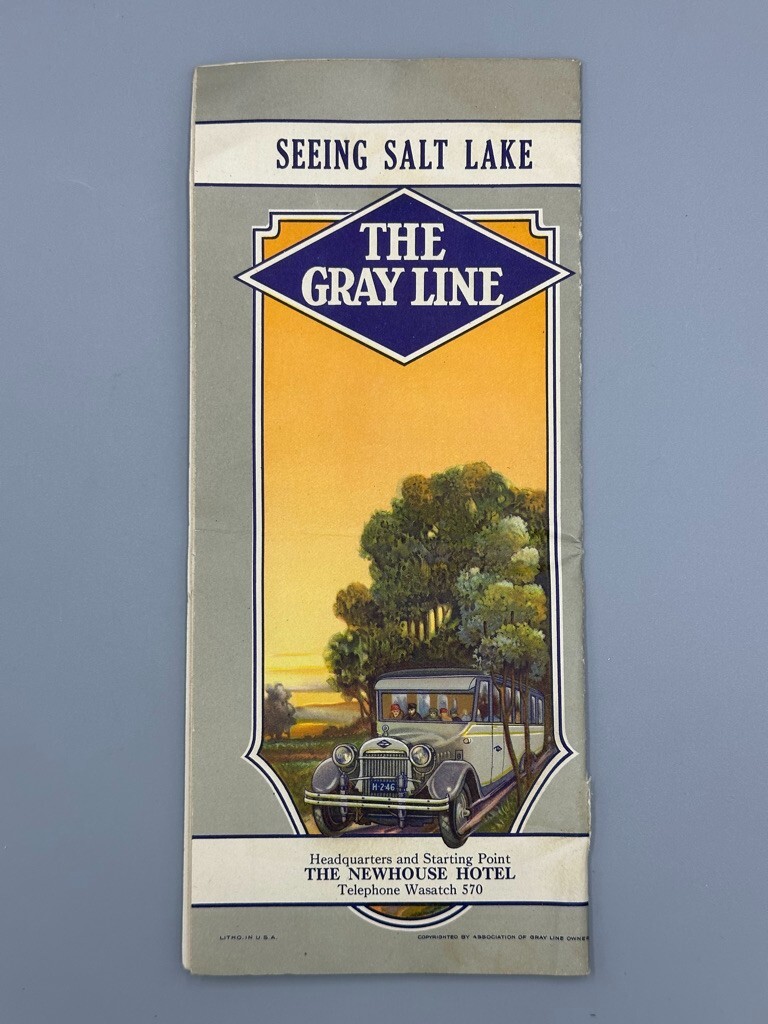 1920s GRAY LINE BUS Motor Tours SALT LAKE CITY Advertising Travel Brochure