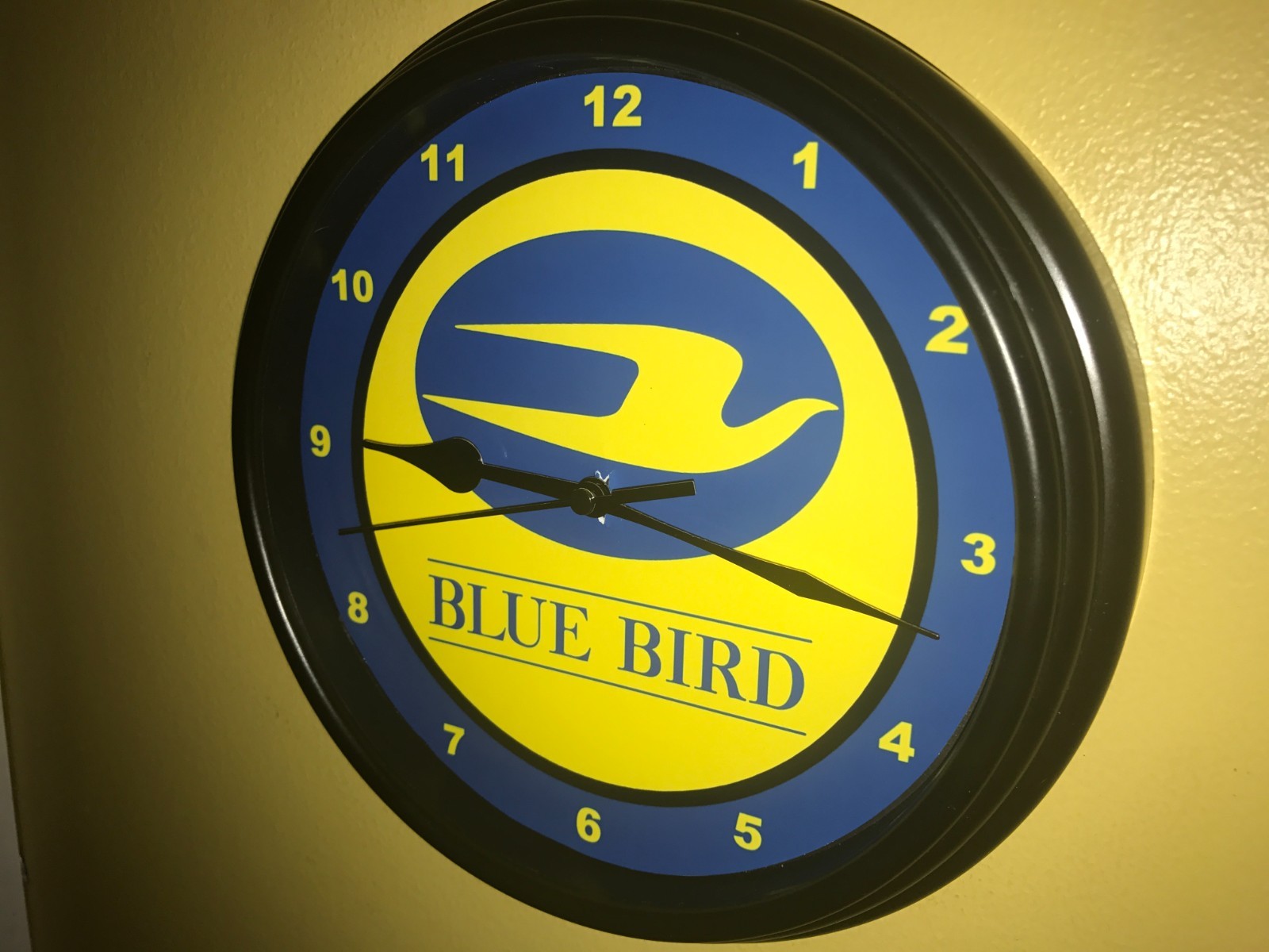 Blue Bird School Bus Driver Depot Garage Man Cave Advertising Clock Sign